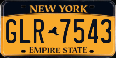 NY license plate GLR7543