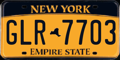 NY license plate GLR7703