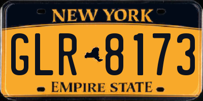 NY license plate GLR8173