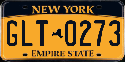 NY license plate GLT0273