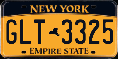 NY license plate GLT3325