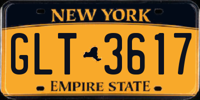NY license plate GLT3617