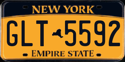 NY license plate GLT5592