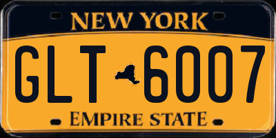 NY license plate GLT6007