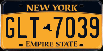 NY license plate GLT7039