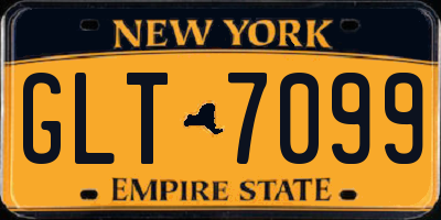 NY license plate GLT7099