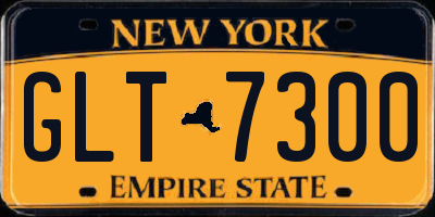 NY license plate GLT7300