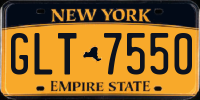 NY license plate GLT7550