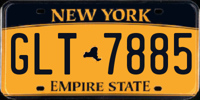 NY license plate GLT7885