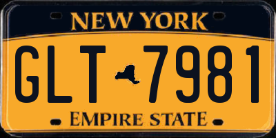 NY license plate GLT7981