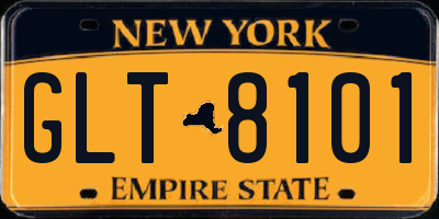 NY license plate GLT8101