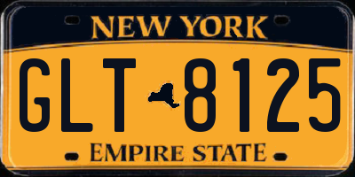 NY license plate GLT8125