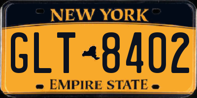 NY license plate GLT8402