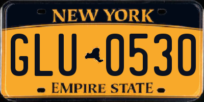 NY license plate GLU0530