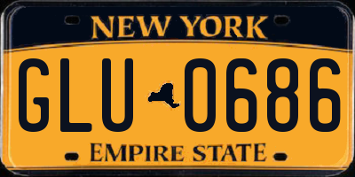 NY license plate GLU0686