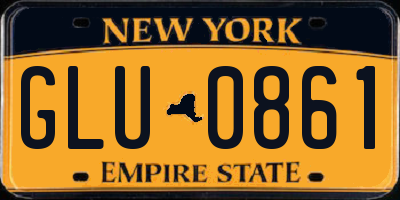 NY license plate GLU0861