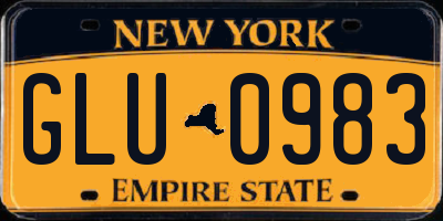 NY license plate GLU0983