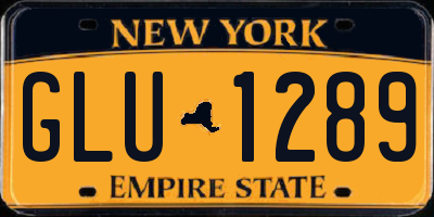 NY license plate GLU1289