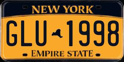 NY license plate GLU1998