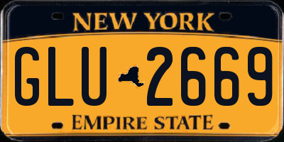 NY license plate GLU2669
