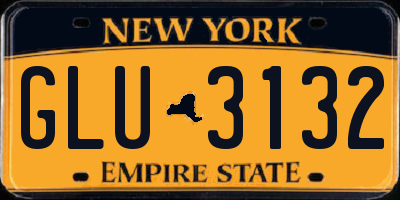 NY license plate GLU3132