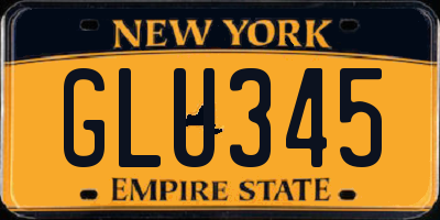 NY license plate GLU345