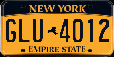 NY license plate GLU4012