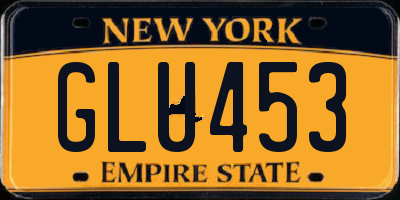 NY license plate GLU453