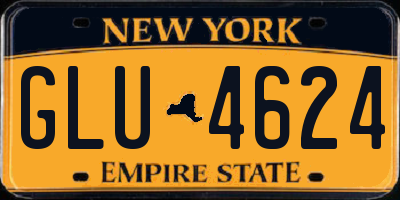 NY license plate GLU4624