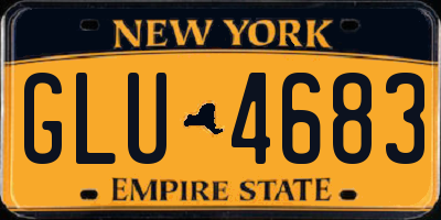 NY license plate GLU4683