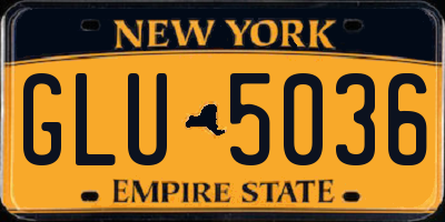 NY license plate GLU5036
