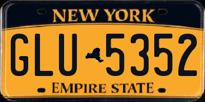 NY license plate GLU5352