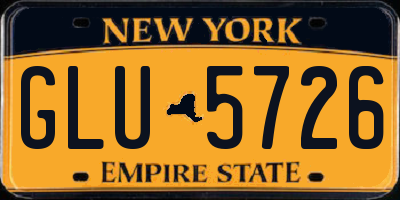 NY license plate GLU5726