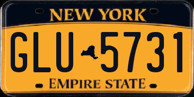 NY license plate GLU5731