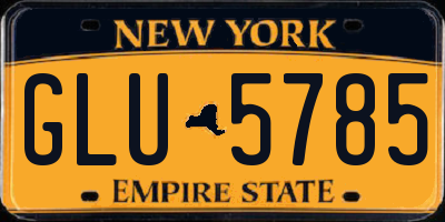NY license plate GLU5785