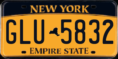 NY license plate GLU5832
