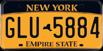 NY license plate GLU5884
