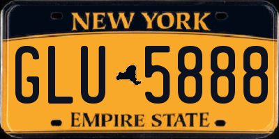 NY license plate GLU5888