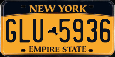 NY license plate GLU5936