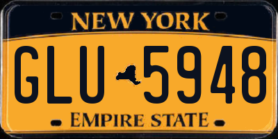 NY license plate GLU5948