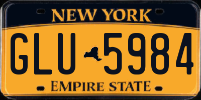 NY license plate GLU5984