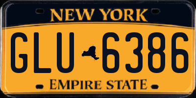 NY license plate GLU6386