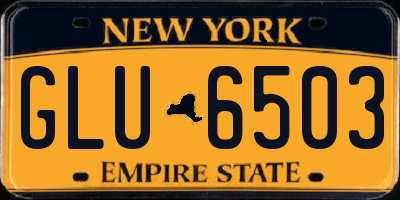 NY license plate GLU6503