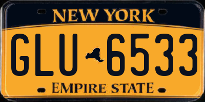 NY license plate GLU6533