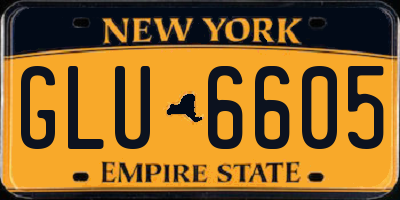 NY license plate GLU6605