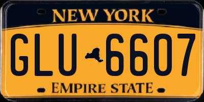 NY license plate GLU6607