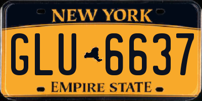 NY license plate GLU6637