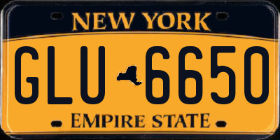 NY license plate GLU6650