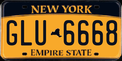 NY license plate GLU6668