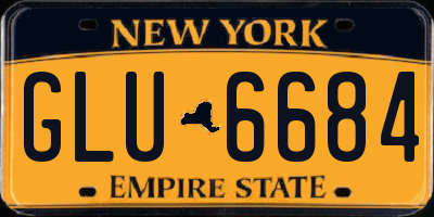 NY license plate GLU6684